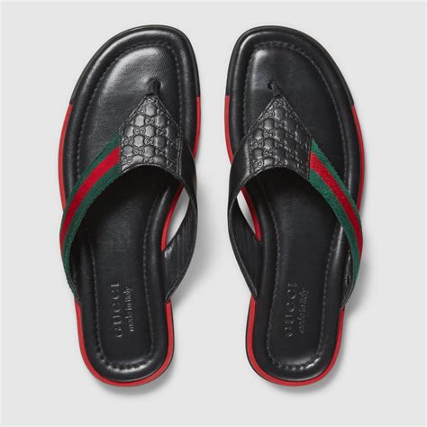 gucci men's thong sandal with web|gucci sandals men price.